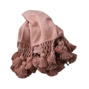 Woven Cotton Throw with Tassels