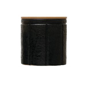 Black Stoneware Cannister with Lid