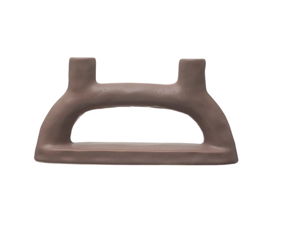 Stoneware Double Taper Candle Holder