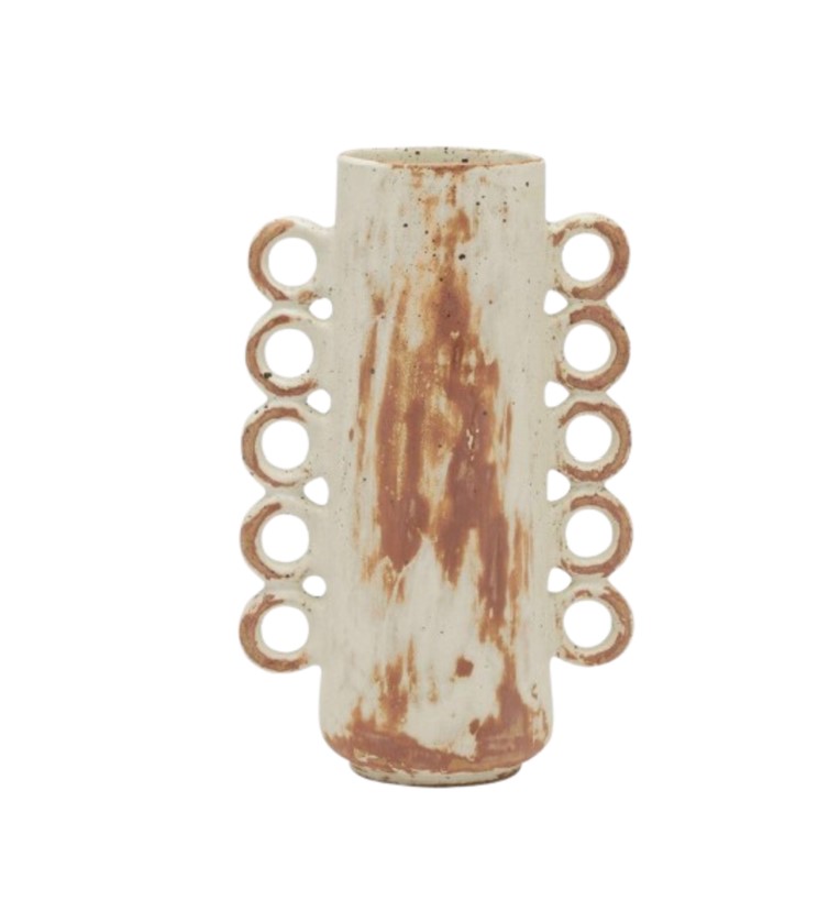Rustic White Stoneware Vase