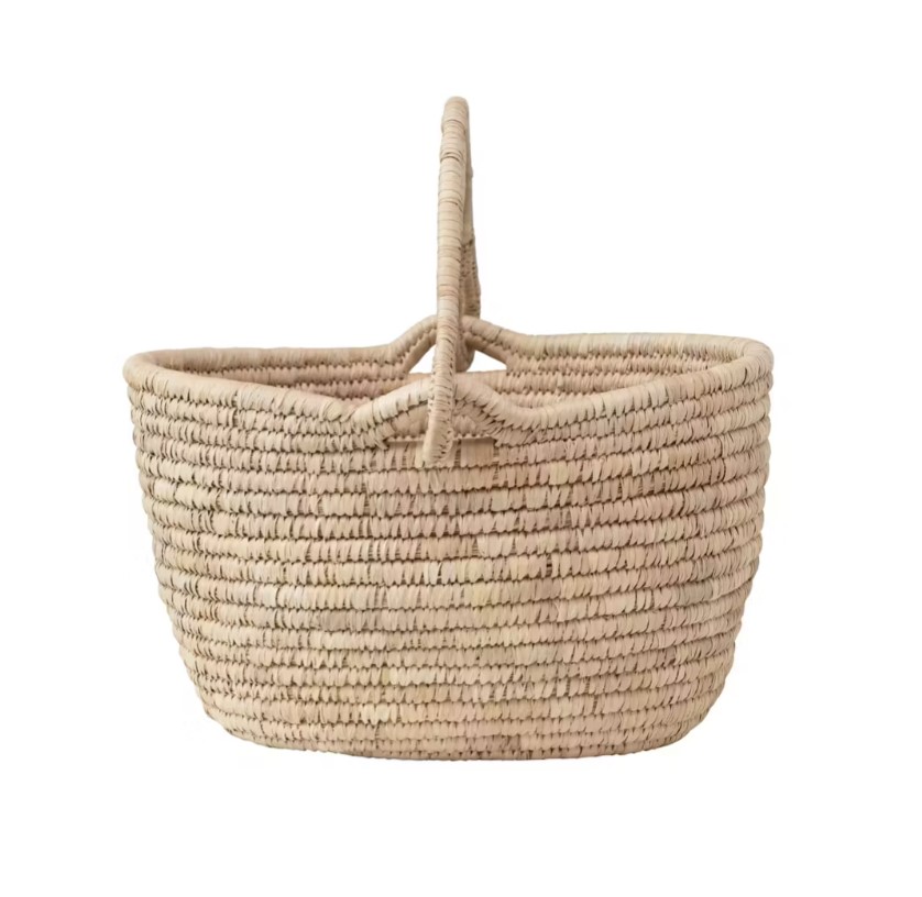 Hand-Woven Basket with Handle